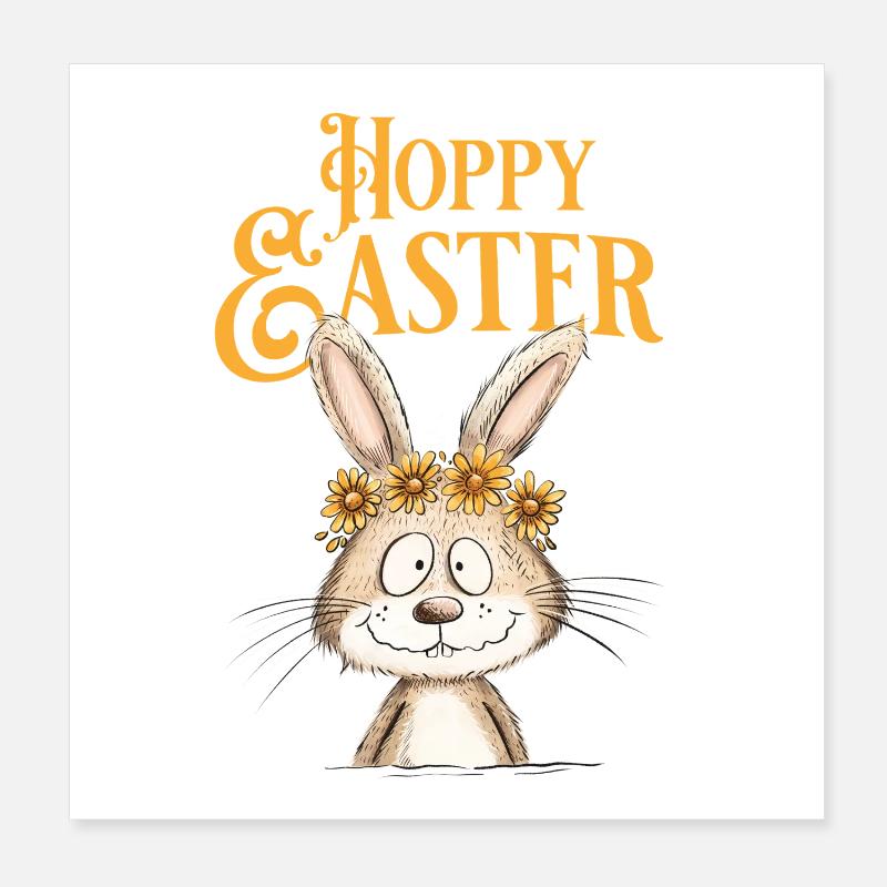 Happy Easter Easter Bunny Poster 8" x 8" (20x20 cm)