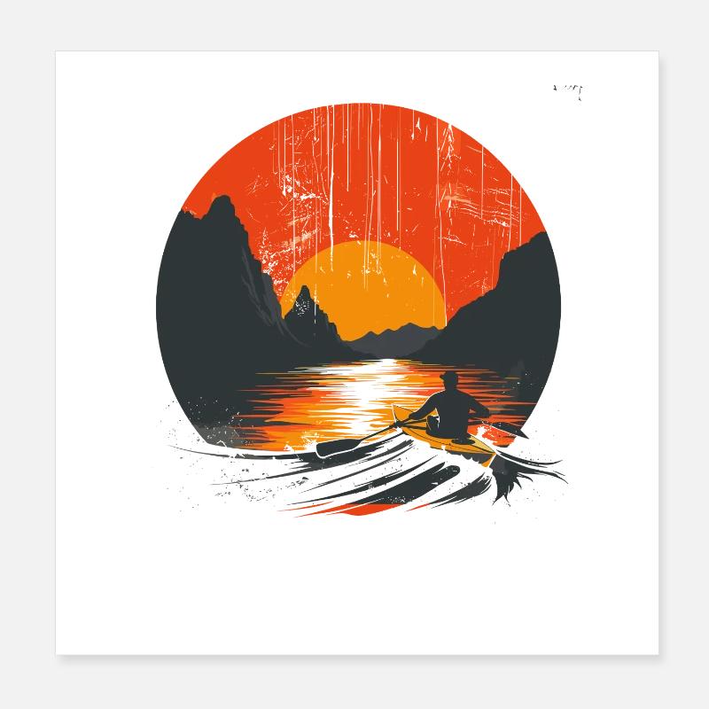 Graphismes d’aviron Poster 20 x 20 cm