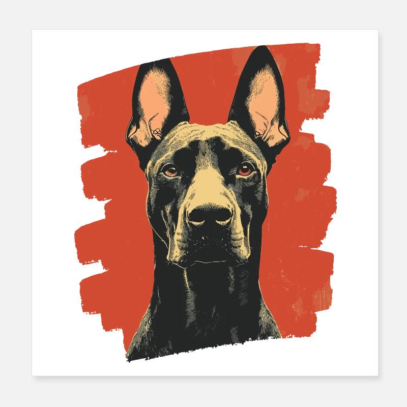 Dobermann Poster 20x20 cm