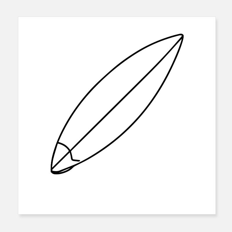 Croquis de planche de surf Poster 20 x 20 cm