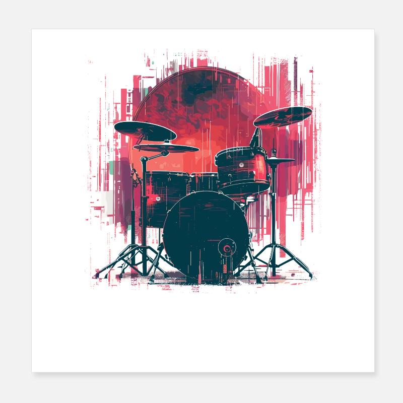 Vintage Drum Look Poster 8" x 8" (20x20 cm)
