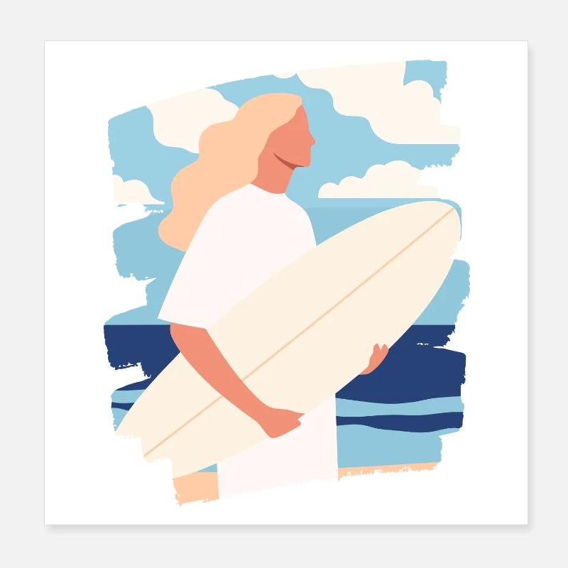 Surfeur Poster 20 x 20 cm