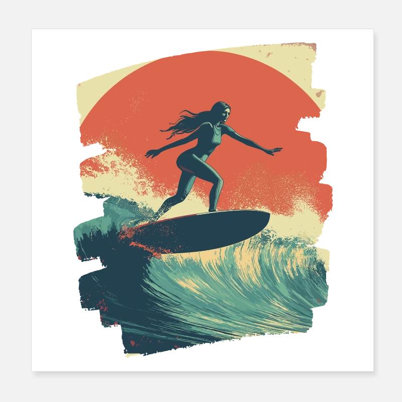 Surfeur Poster 20 x 20 cm