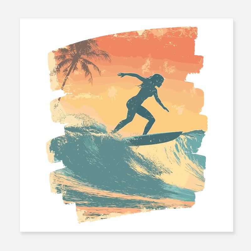 Surfer Poster 8" x 8" (20x20 cm)