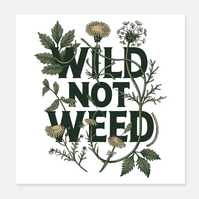 Wild Not Weed - Botanique Cueillette Nature Art Poster 20 x 20 cm
