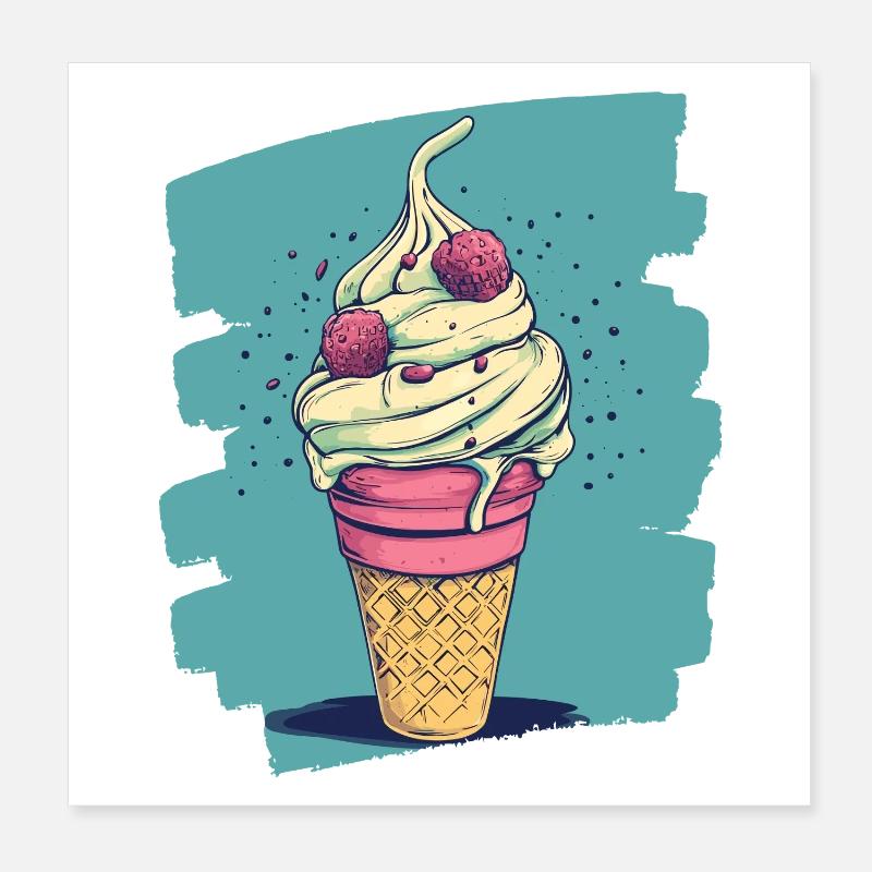 Eiscreme Eis Poster 20x20 cm