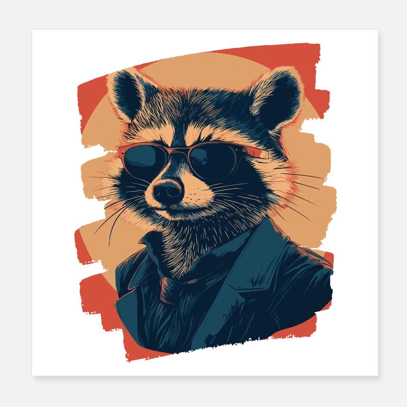 Raton laveur Poster 20 x 20 cm