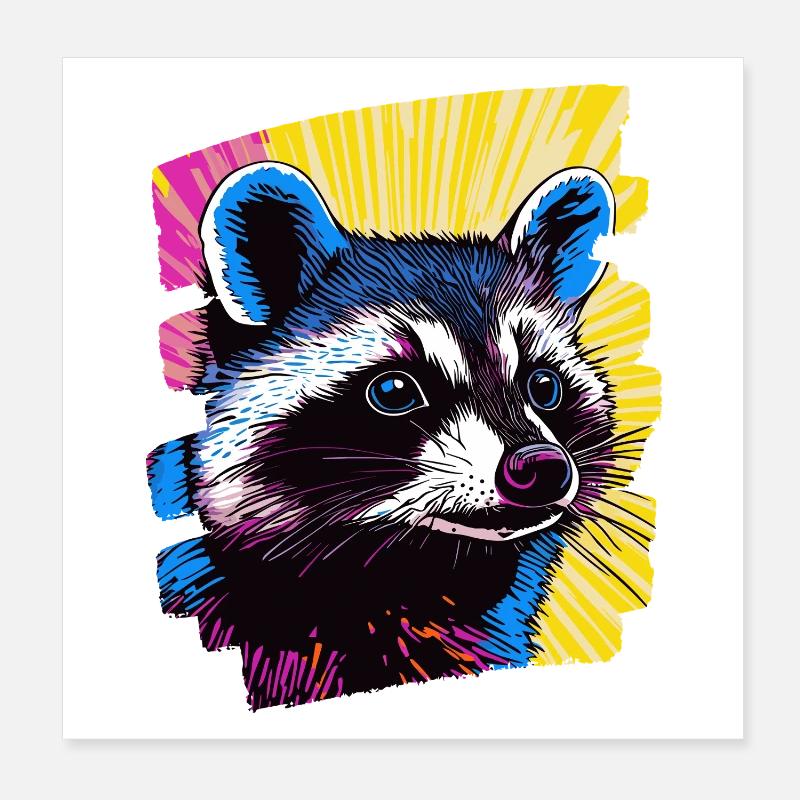 Waschbär Poster 20x20 cm