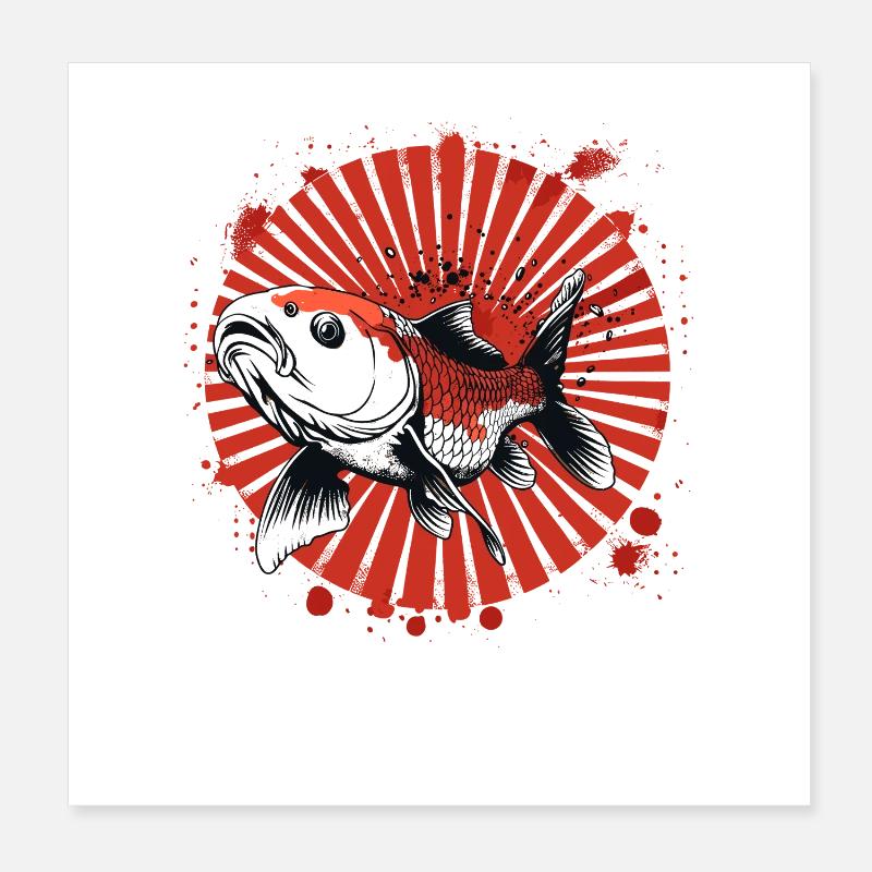 Fisch Graffiti Poster 20x20 cm