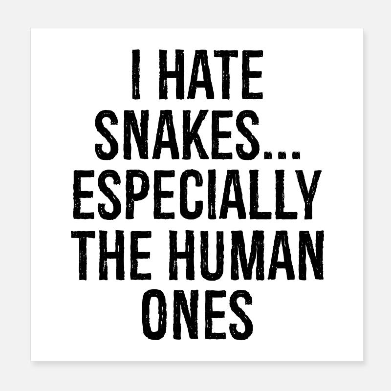 I hate snakes especially the human ones Poster 20x20 cm