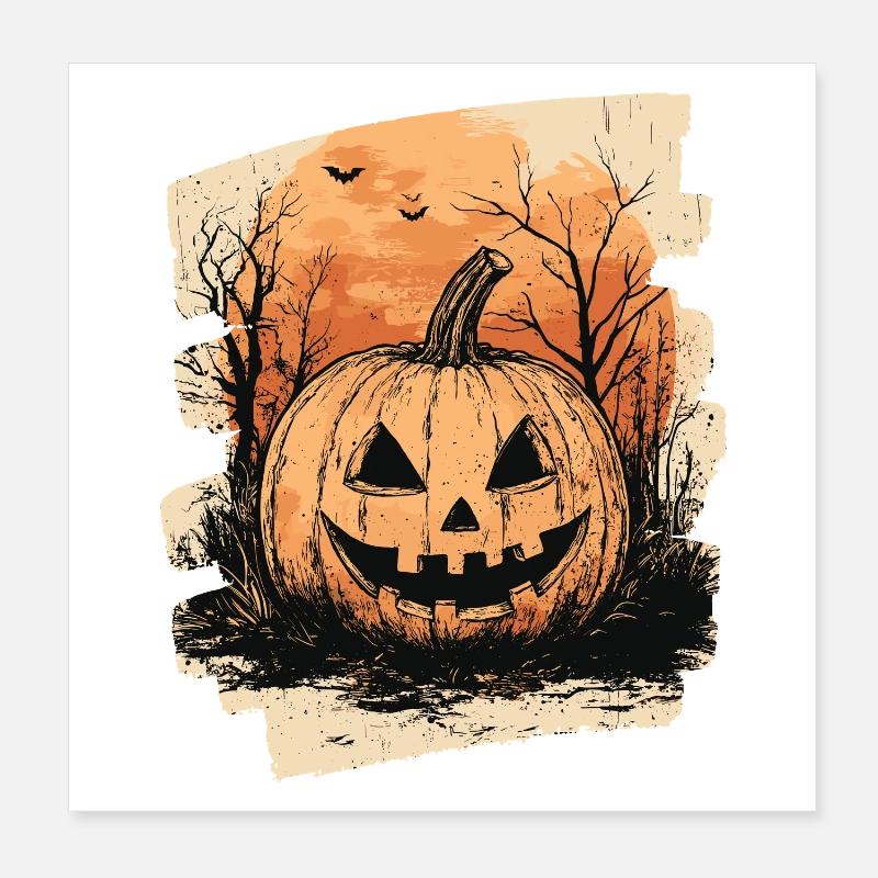 Citrouille d’Halloween Poster 20 x 20 cm
