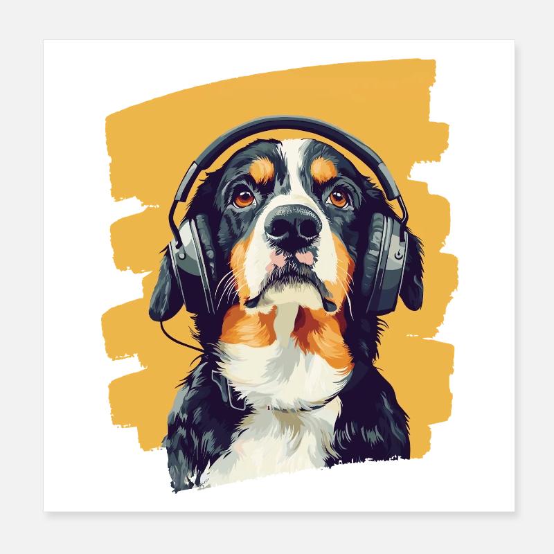 Entlebuch Mountain Dog Poster 8" x 8" (20x20 cm)