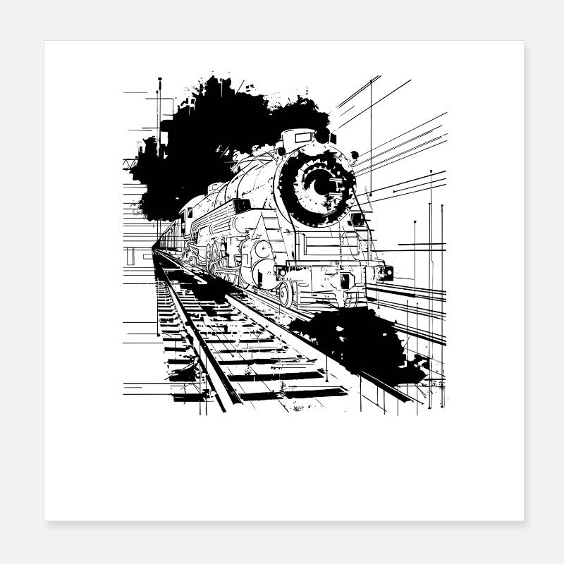 Train Poster 20 x 20 cm
