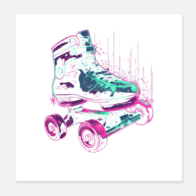 Rollschuhe Steampunk Poster 20x20 cm