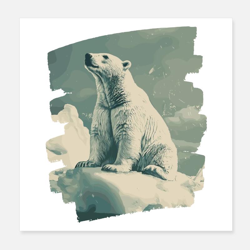 Polar bear Poster 8" x 8" (20x20 cm)
