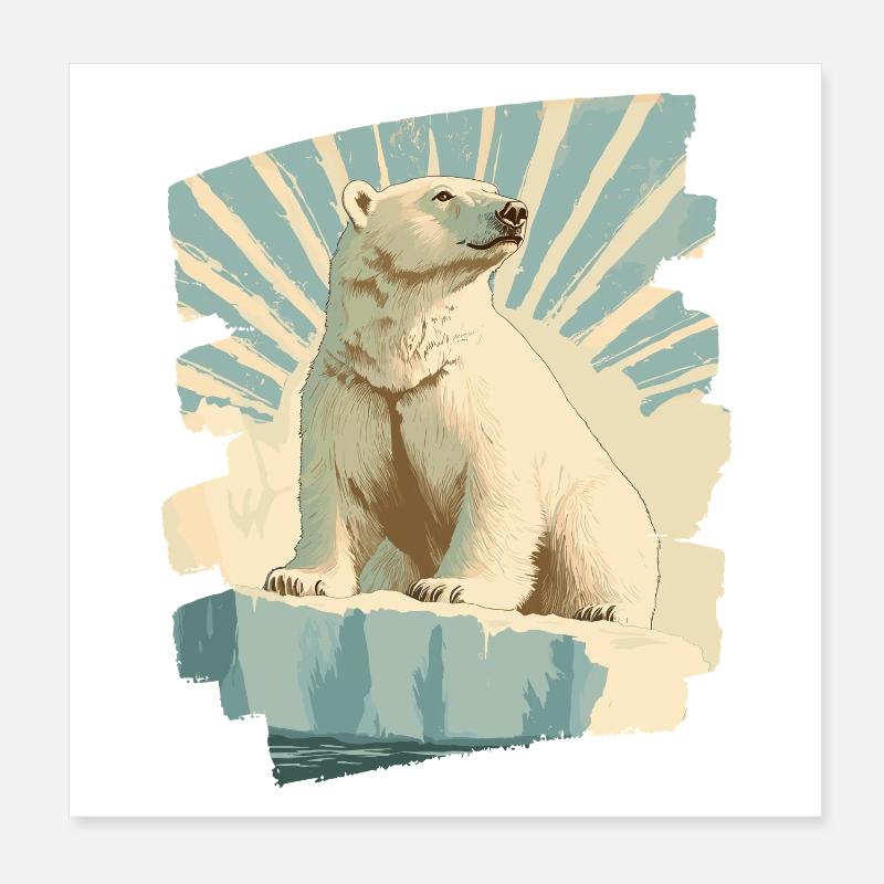 Eisbär Poster 20x20 cm