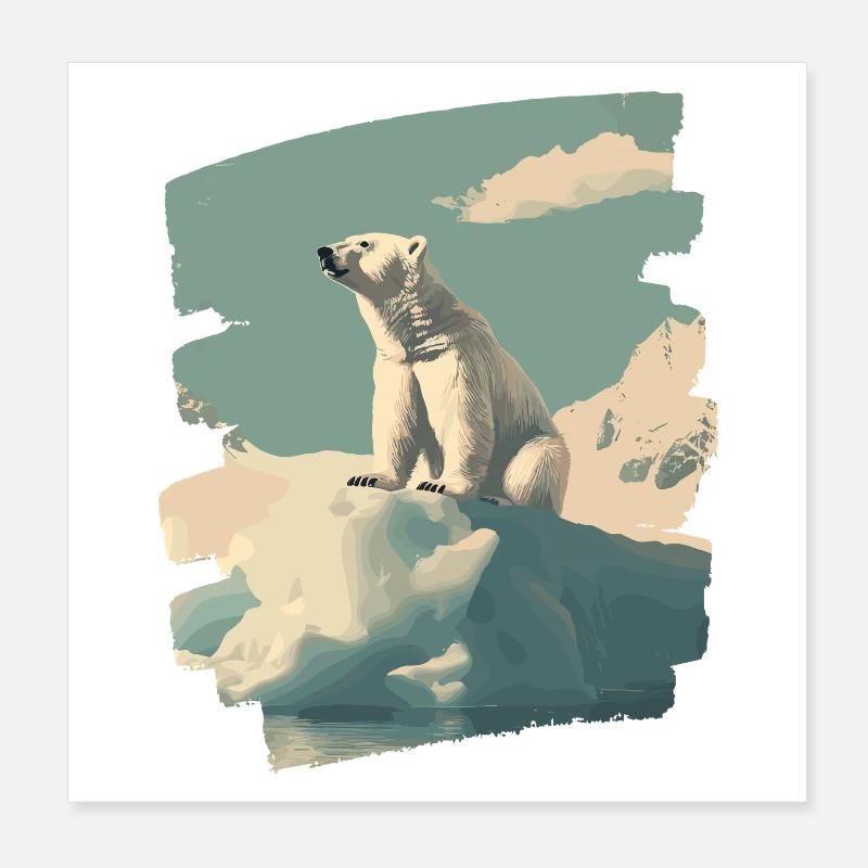 Eisbär Poster 20x20 cm