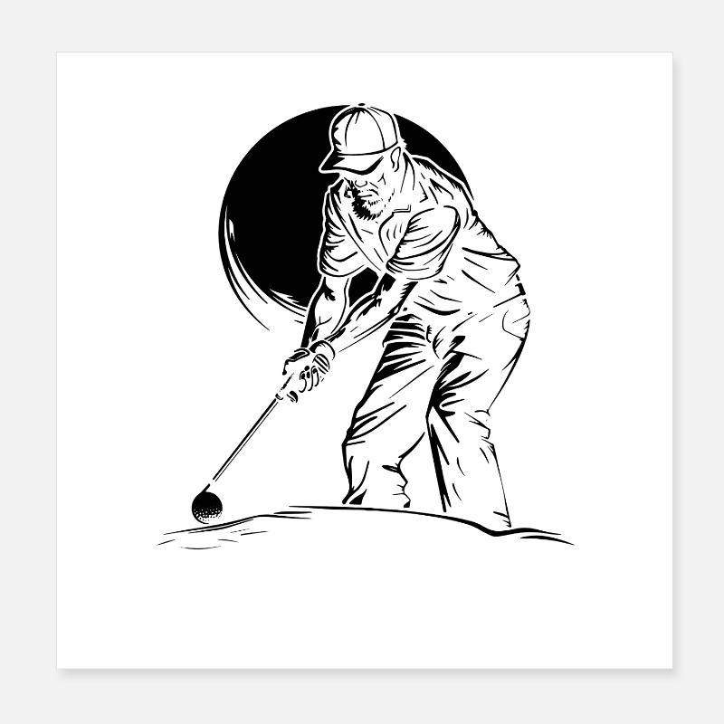 Old golfer Poster 8" x 8" (20x20 cm)