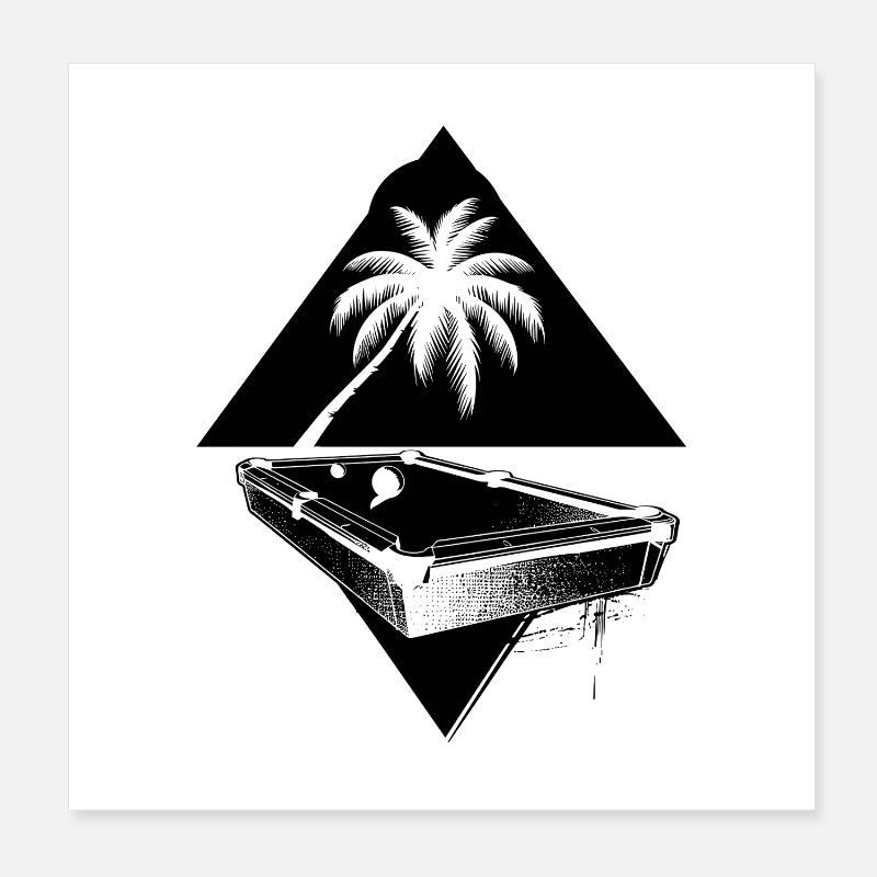 Dessin de billard Poster 20 x 20 cm