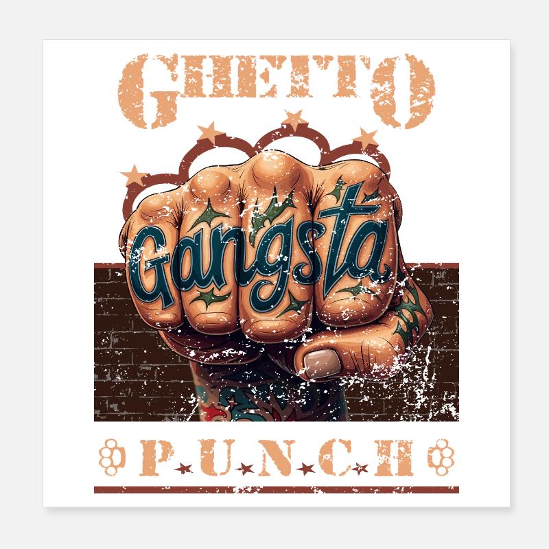 Ghetto Punch Poster 20x20 cm