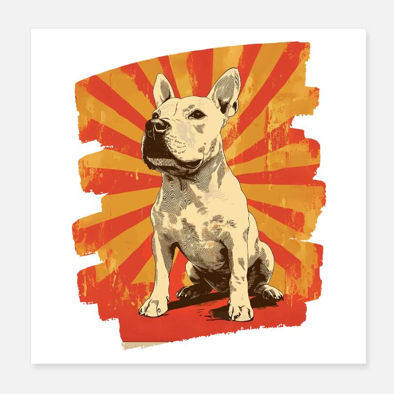 Bull Terrier Chien de combat Race de chien Poster 20 x 20 cm