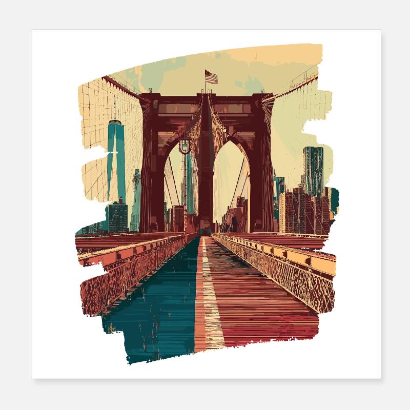 Pont de Brooklyn Poster 20 x 20 cm