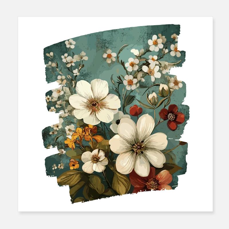 Printemps Printemps Début Fleur Fleurs Poster 20 x 20 cm