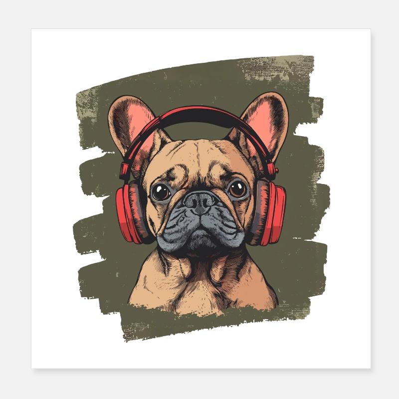 Bouledogue français Frenchie Poster 20 x 20 cm