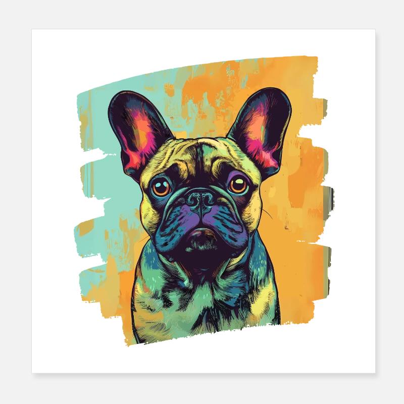 Bouledogue français Frenchie Poster 20 x 20 cm