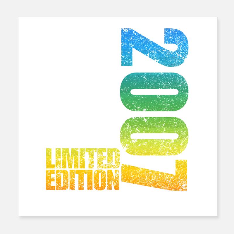 Limited Edition 2007 18. Geburtstag Geschenk Poster 20x20 cm