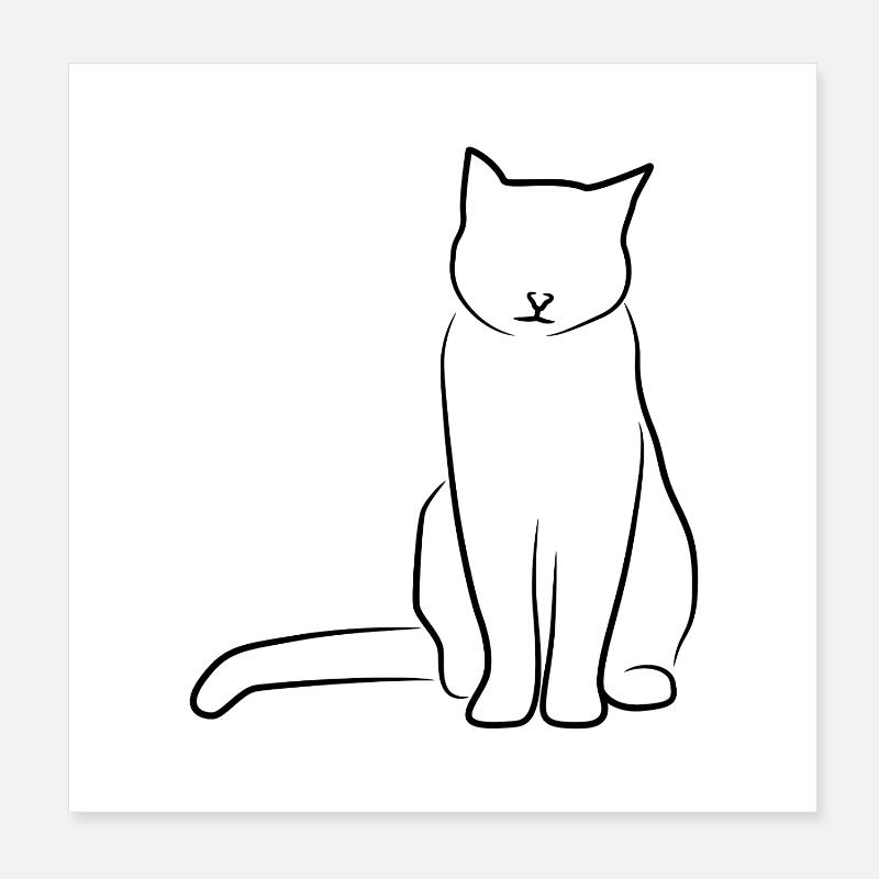 Dessin de chat Poster 20 x 20 cm