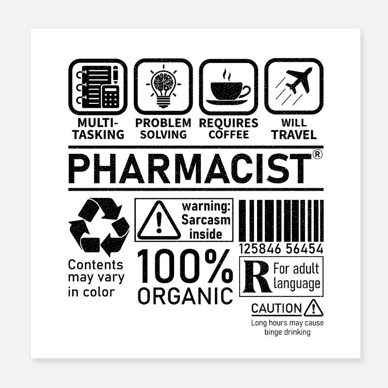 Pharmacist multi tasking problem solving Poster 8" x 8" (20x20 cm)