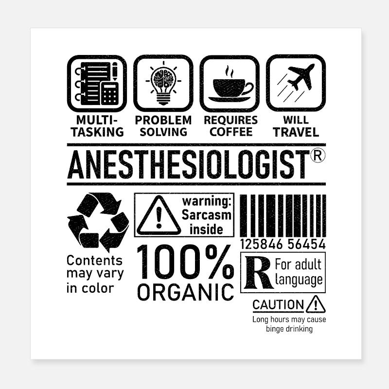 Anesthésiste multitâche résolution de problèmes Poster 20 x 20 cm