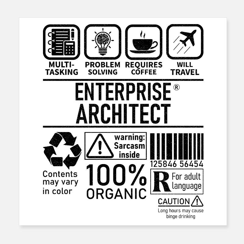 Enterprise Architect multi tasking problem solving Poster 20x20 cm