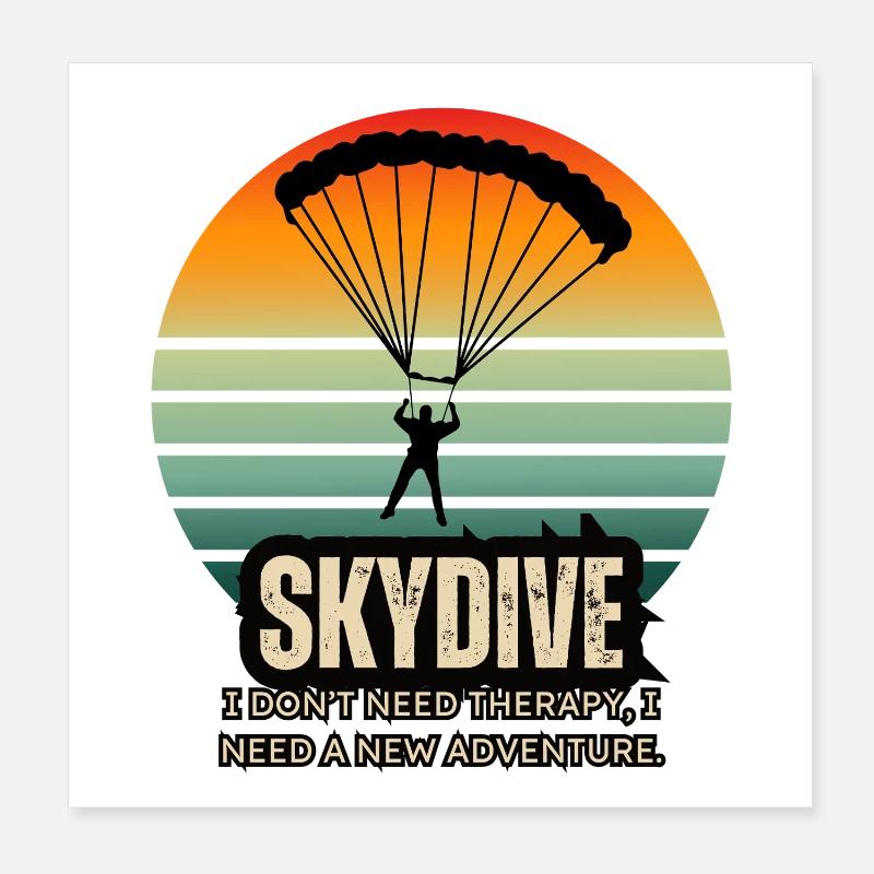 Conception de parachute d’aventure en parachute Poster 20 x 20 cm