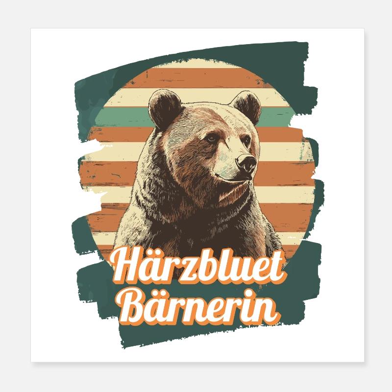 Härzbluetbärnerin Bärnerin Bernerin Poster 20 x 20 cm
