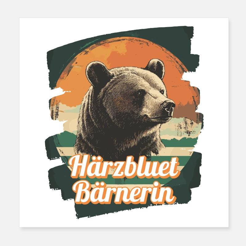 Härzbluetbärnerin Bärnerin Bernerin Poster 20 x 20 cm