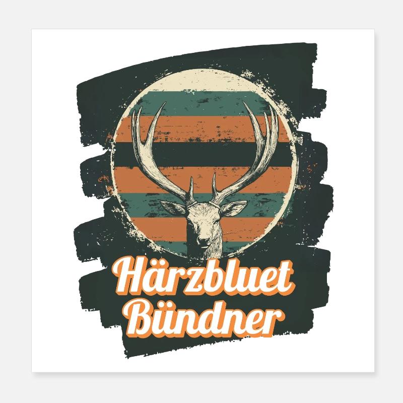 Härzbluetbündner Bündner Graubünden Schweiz Poster 20x20 cm