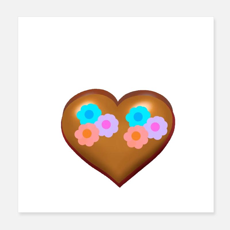 Herz Herzen Muttertag Blumen Blume Poster 20x20 cm