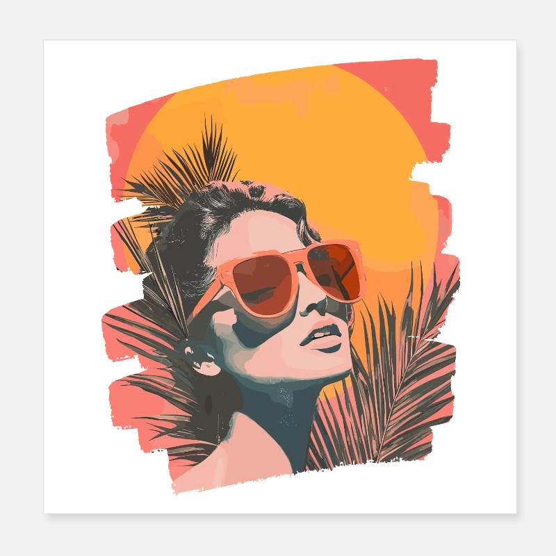 Summer Retro Poster 8" x 8" (20x20 cm)