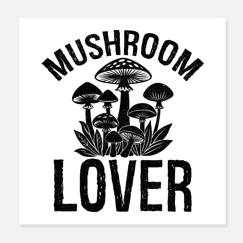 Amateur de champignons Poster 20 x 20 cm