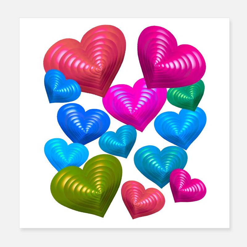 Valentin Herz Herzen Liebe Valentinstag Poster 20x20 cm