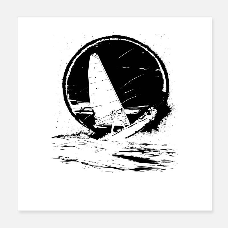 Graphiques de planche à voile Poster 20 x 20 cm