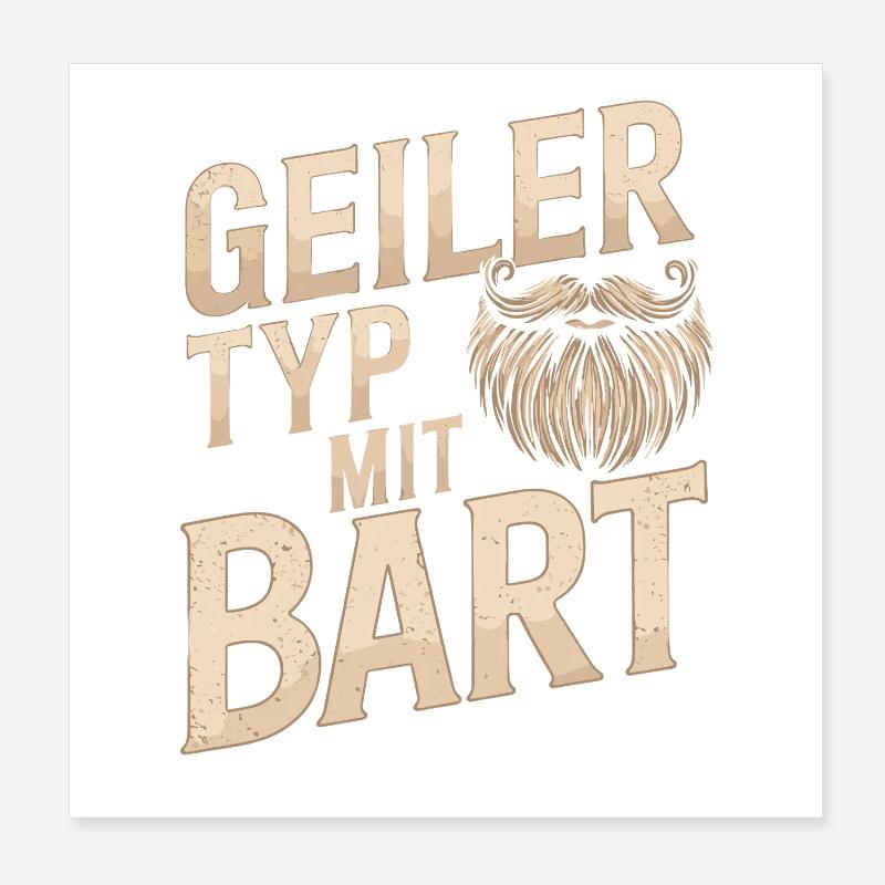 guy with beard beard barber full beard Poster 8" x 8" (20x20 cm)