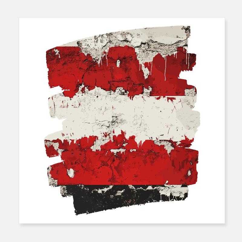 Austria Flag Austria Poster 8" x 8" (20x20 cm)