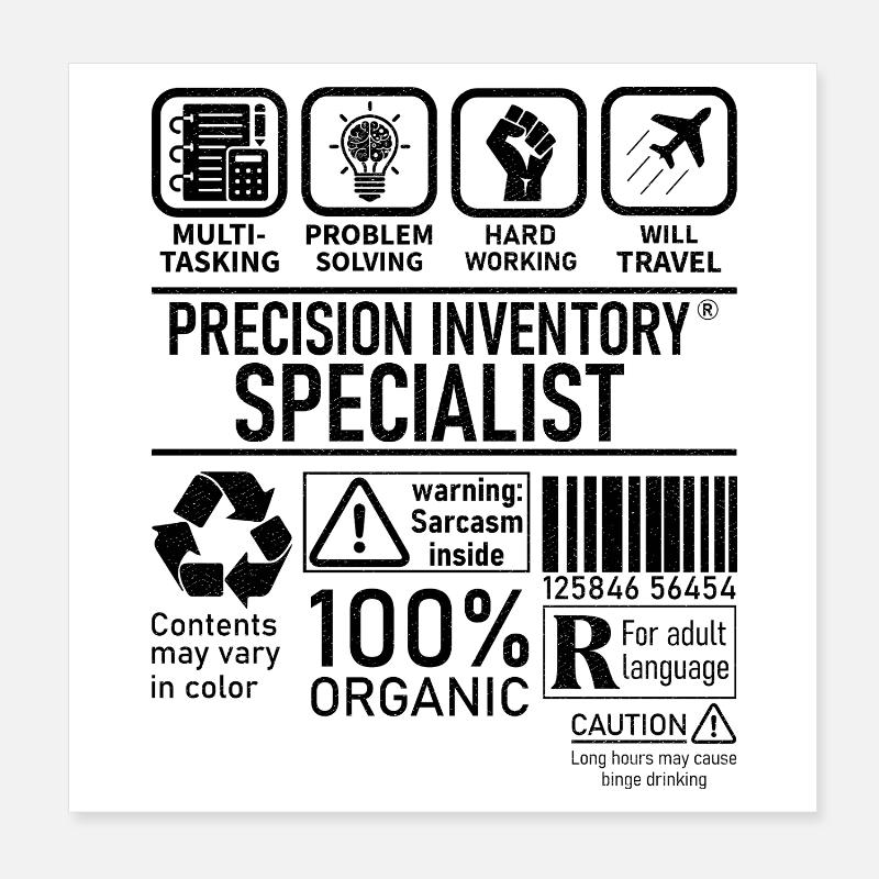 Precision Inventory Specialist multi tasking Poster 8" x 8" (20x20 cm)