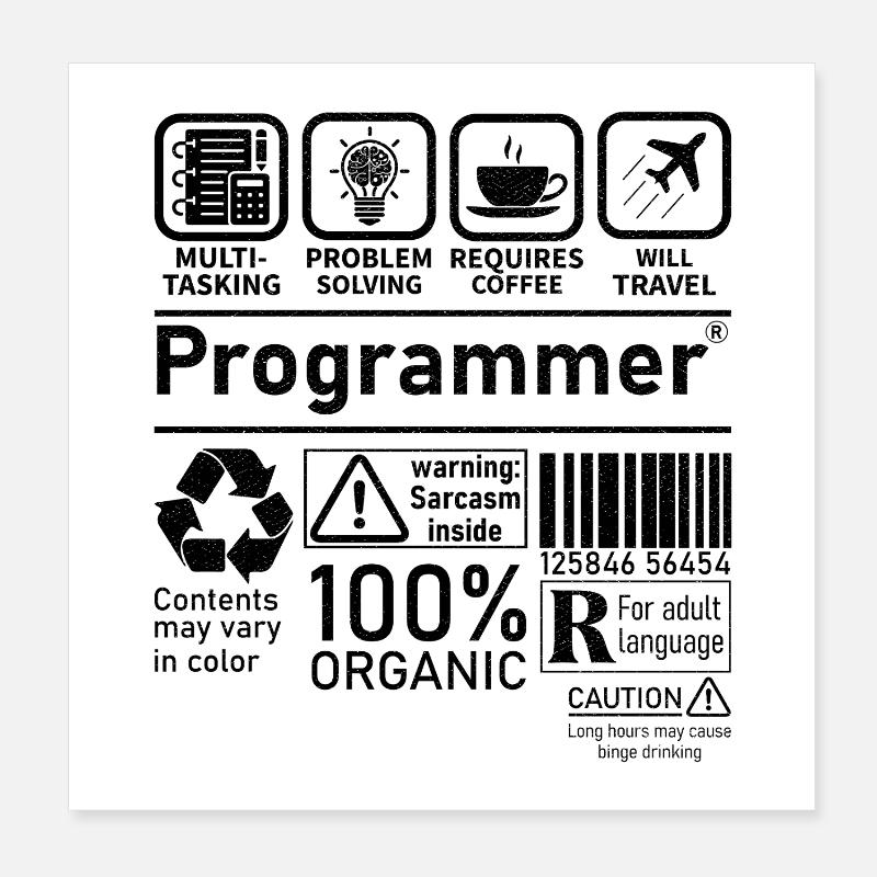 Programmeur multitâche, la résolution de problèmes nécessite Poster 20 x 20 cm