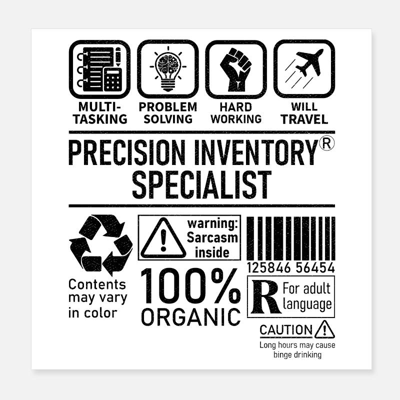 Precision Inventory Specialist multi tasking Poster 20x20 cm
