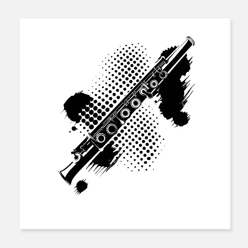 Flöte Splash Poster 20x20 cm