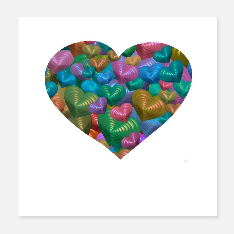 Coeurs Coeurs Saint-Valentin Poster 20 x 20 cm